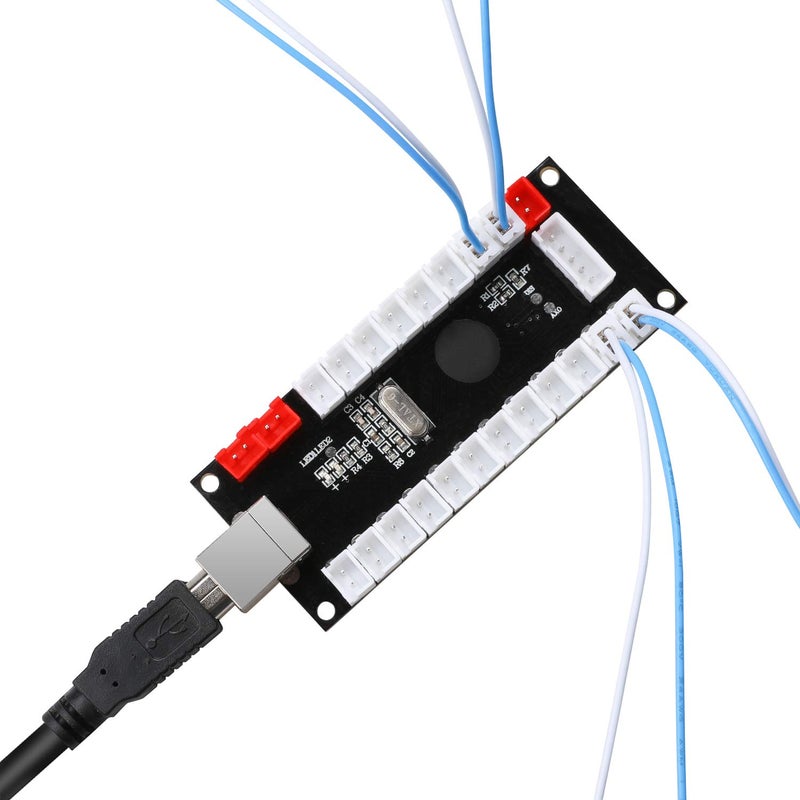 Guwarry 2-Player Zero Delay USB Encoder PC to HAPP Joysticks/HAPP Arcade Buttons for PC, MAME, Raspberry Pi, Arcade1Up - Three 5V Power Output for led Joysticks/LED Daisy Chain/LED Arcade Buttons - Image 5